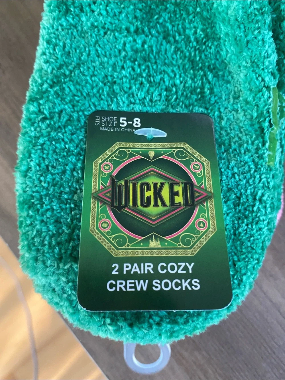 Wicked Plush Crew Socks - Pink & Green (2 Pair)